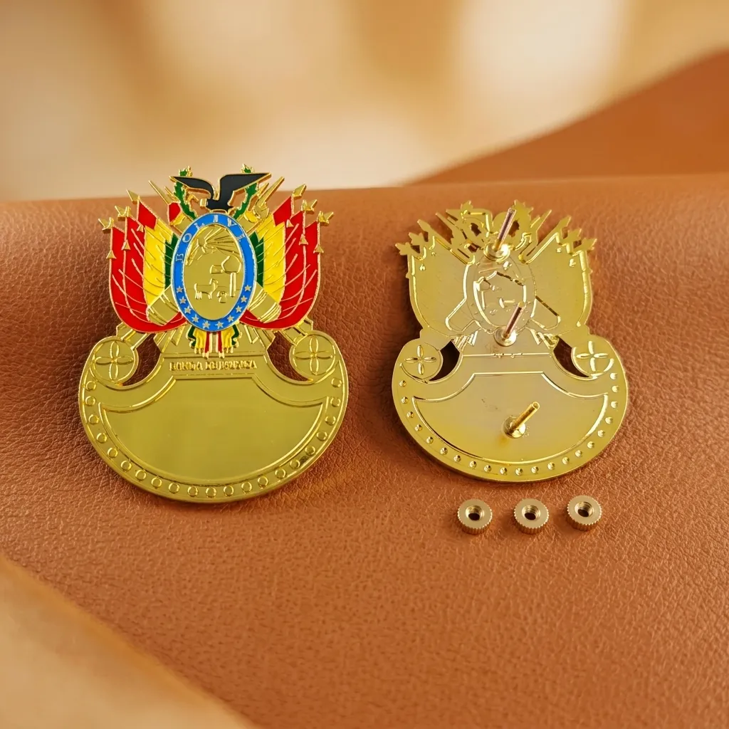 [H95] ESCUDO DE BOLIVIA PARA PERSONALIZACION DORADO PINTADO