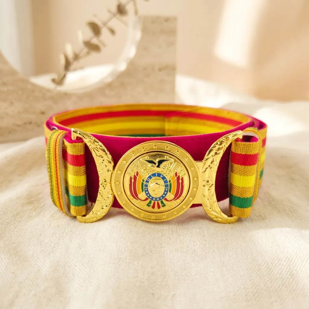 [H255] CINTURON DE GALA DORADO (FUXIA 1.05)