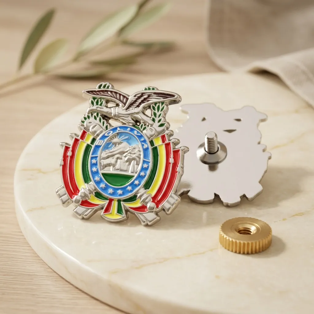 ESCUDO DE BOLIVIA PARA GORRO MILITAR (GRANDE)