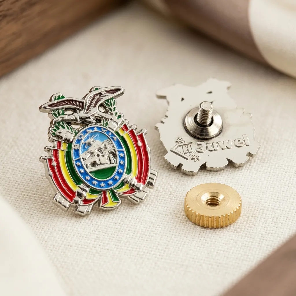 ESCUDO DE BOLIVIA PARA GORRO MILITAR (MEDIANO)